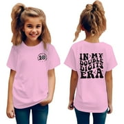 FhsagQ Girls T Shirts Size 7-8 Flowers Kids Double Digits Birthday Girl Shirt Year Old 10th Birthday Girls T Shirt Girls Ten Birthday Party Tee Tops T Shirts for Girls 14-16 Years Old 100